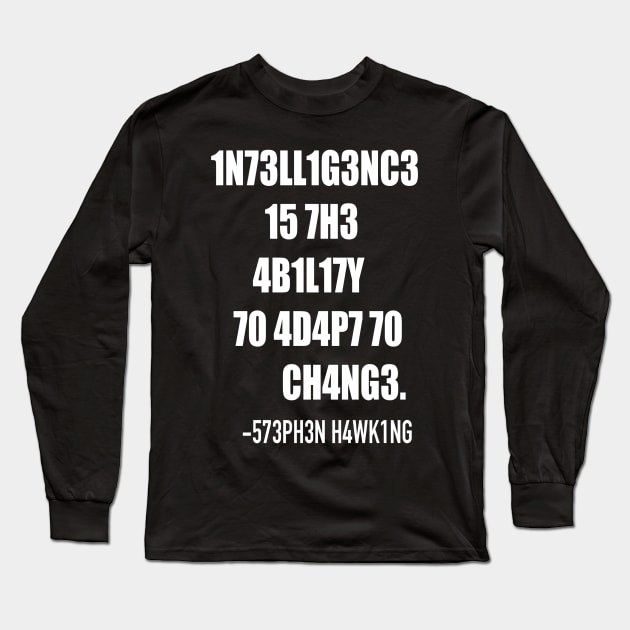 Intelligence (white lettering) Long Sleeve T-Shirt by Timzartwork